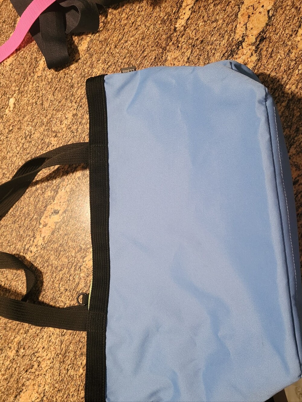 Light Blue Tote Bag with Black Trim